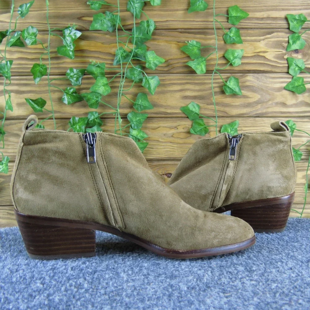 J.‎ Crew Women 6.5 Tan Suede Leather Ankle Boots Zip Casual Stylish